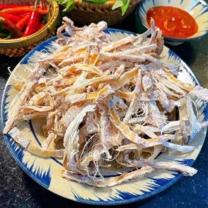 nướng mực khô bằng nồi chiên không dầu