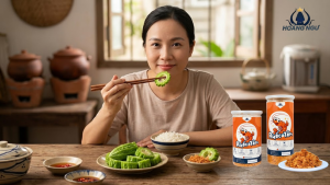 Ruốc tôm Hoàng Ngư ăn với mướp đắng