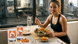 Ruốc tôm Hoàng Ngư ăn với salad